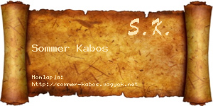 Sommer Kabos névjegykártya
